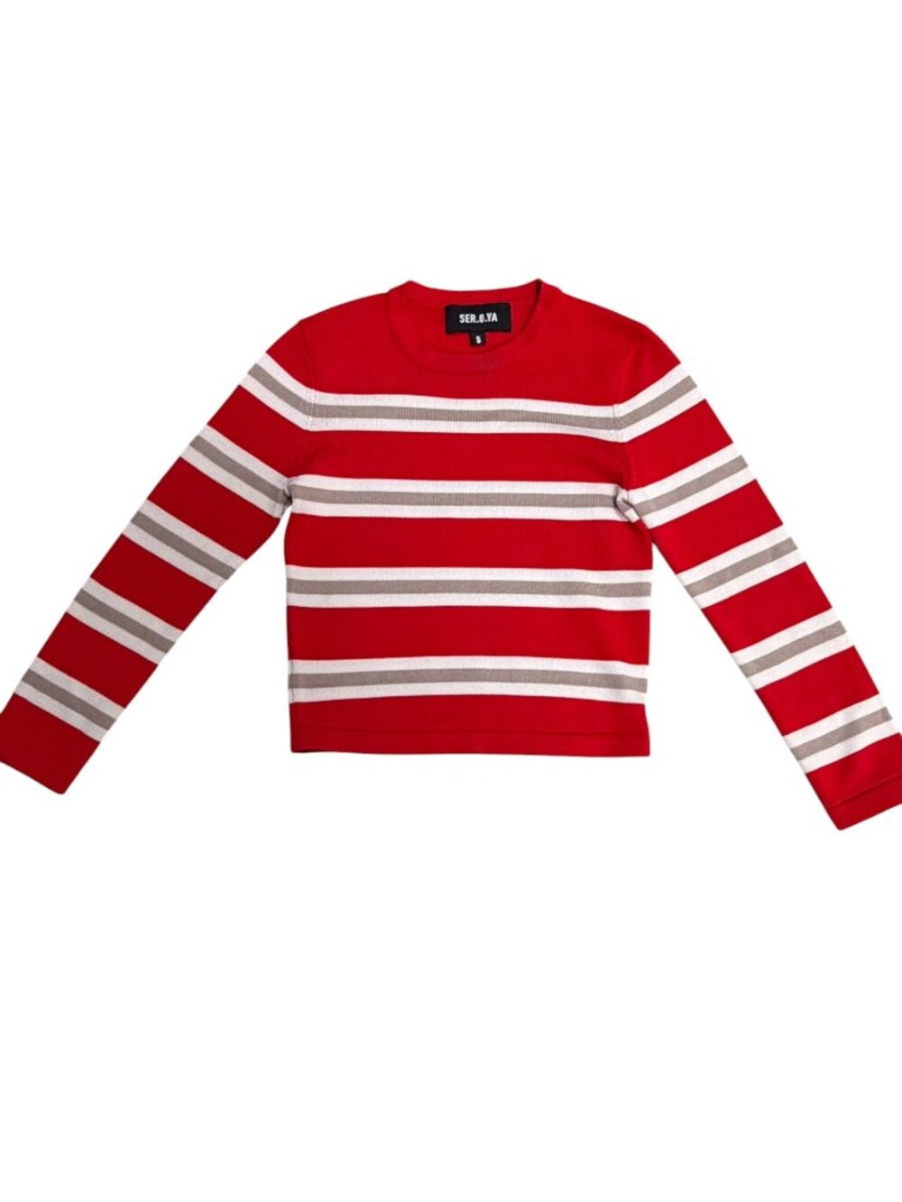 Like New SER.O.YA Red White Stripe Knit Sweater Top Size S